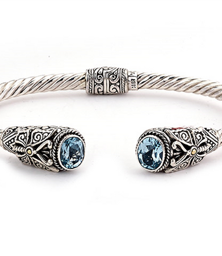 Samuel B Sterling Silver And 18K Gold Kupu-Kupu Butterfly Twisted Cable Bracelet