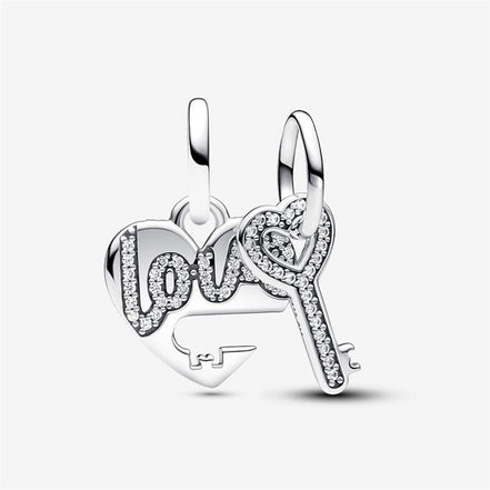 Pandora Moments Splittable Heart & Key Dangle Charm