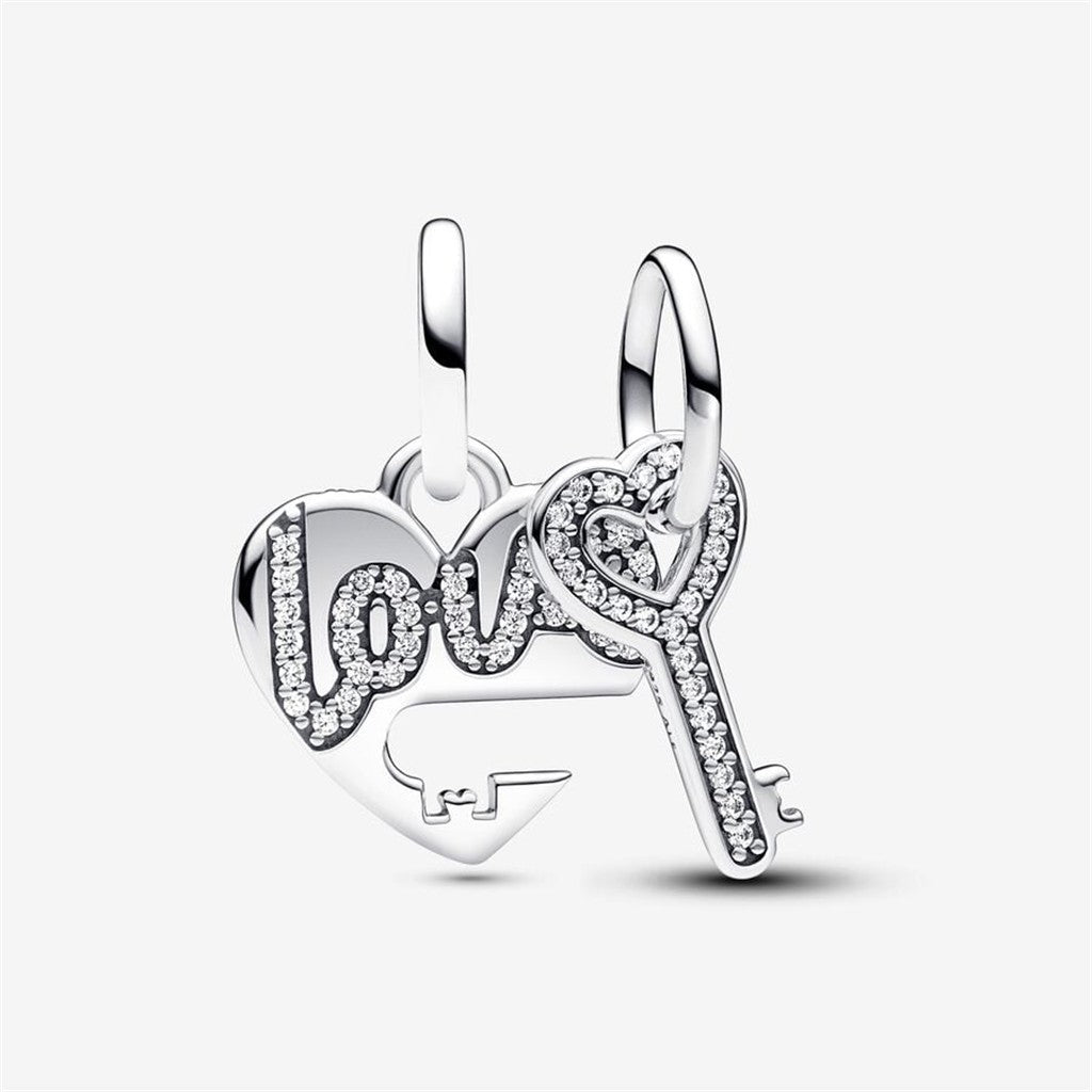 Pandora Moments Splittable Heart & Key Dangle Charm