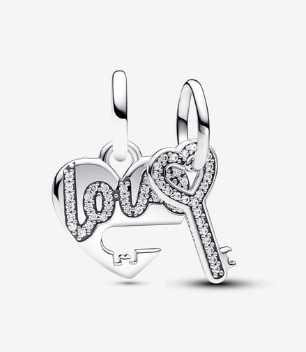 Pandora Moments Splittable Heart & Key Dangle Charm