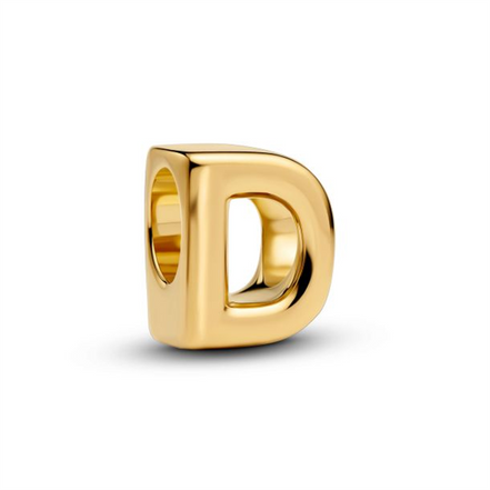Pandora Letter D Alphabet Gold-Plated Charm
