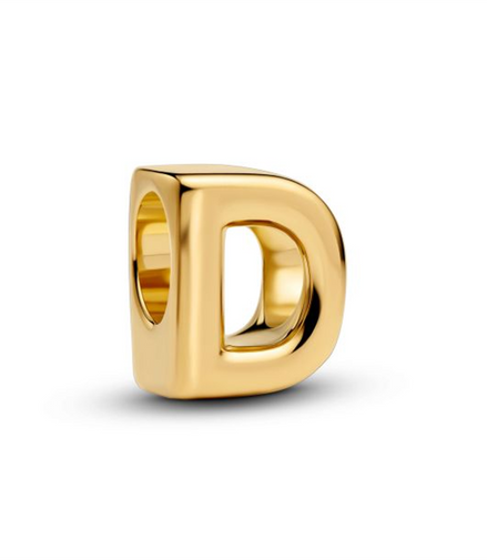 Pandora Letter D Alphabet Gold-Plated Charm
