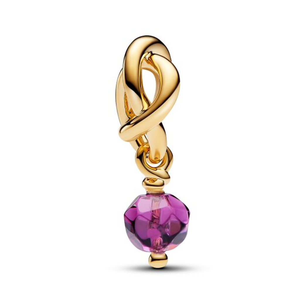 Pandora Moments February Faceted Purple Eternity Circle Dangle Charm