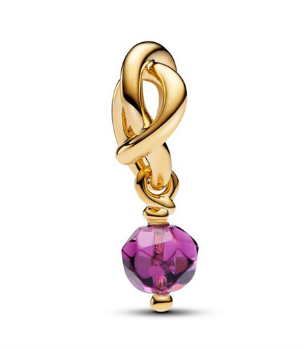 Pandora Moments February Faceted Purple Eternity Circle Dangle Charm