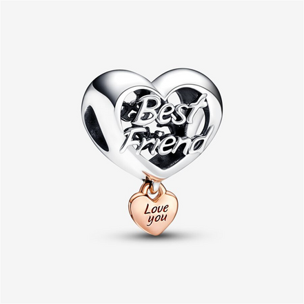 Pandora Moments "Love You Best Friend"  Heart Charm