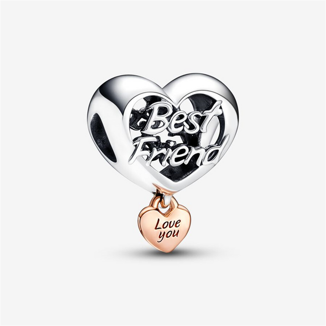 Pandora Moments "Love You Best Friend"  Heart Charm