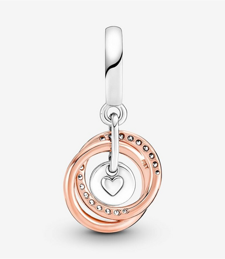Pandora Moments "Family Always" Encircled Dangle Charm
