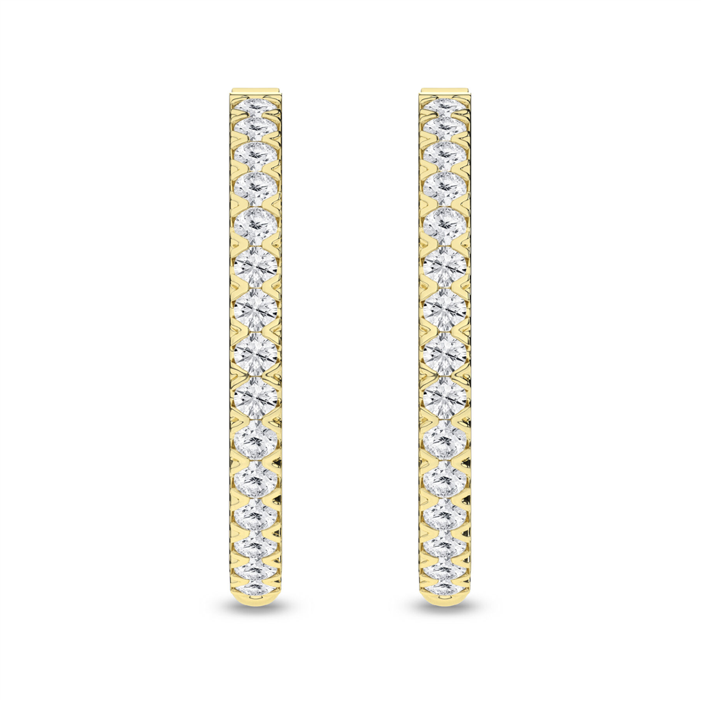 Revelation 14K Gold 1 CT Lab Grown Diamond Hoop Earrings