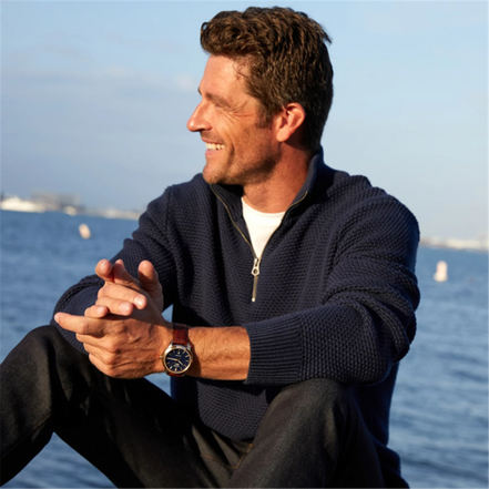 Citizen Men's Rolan Eco-Drive Rose Gold Case With Brown Leather Strap Watch