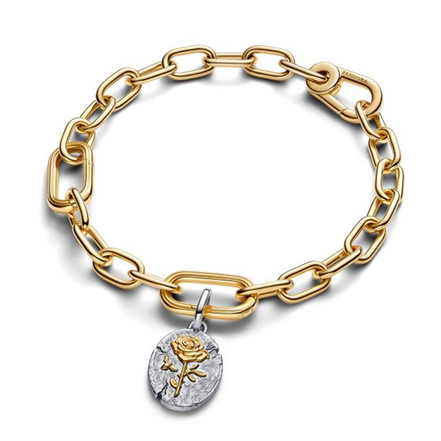 Pandora ME Rose Two-Tone Sterling Silver and Gold-Plated Medallion Charm