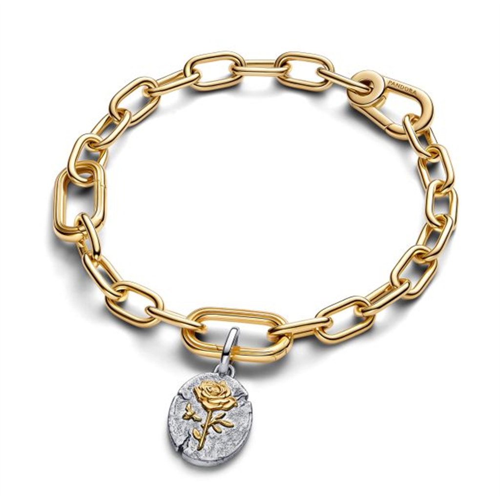 Pandora ME Rose Two-Tone Sterling Silver and Gold-Plated Medallion Charm
