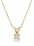 14K Yellow Gold And 0.25 CTW Diamond Solitaire Pendant Necklace