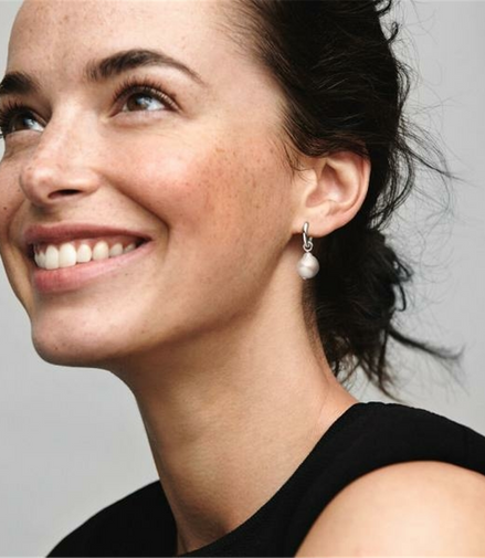 Pandora Essence Treated Freshwater Cultured Baroque Pearl Hoop Earrings