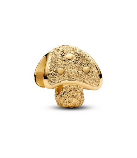 Pandora Textured Mushroom Gold-Plated Mini Charm