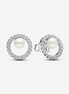 Pandora Timeless Treated Freshwater Cultured Pearl & Pavé Halo Stud Earrings