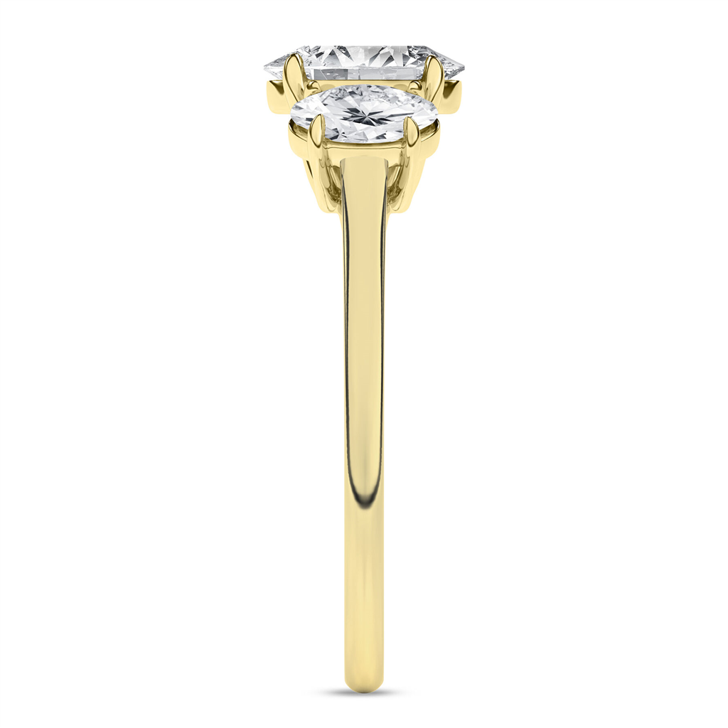 14K Gold 2 CTW Lab Grown Diamond 3 Stone Engagement Ring
