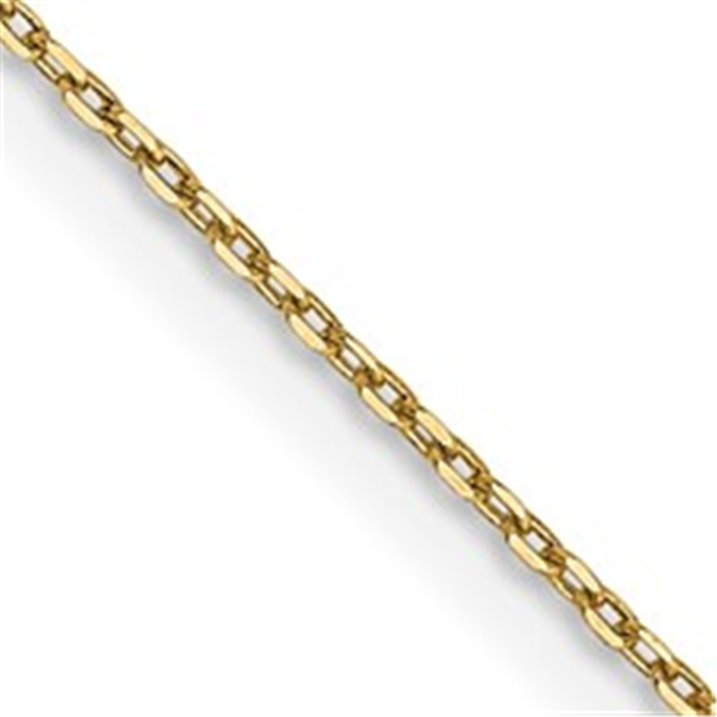 14K Yellow Gold .8Mm Cable Chain 16"