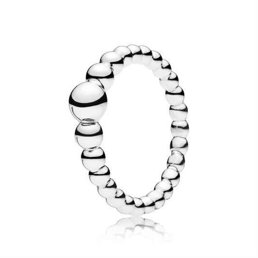 Pandora Moments String Of Beads Silver Ring Size 7.5