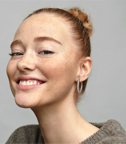 Pandora Signature Sparkle and Hearts Inside/Out Hoop Earrings