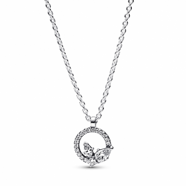 Pandora Timeless Sparkling Herbarium Circle & Cluster Pendant Necklace 45 cm