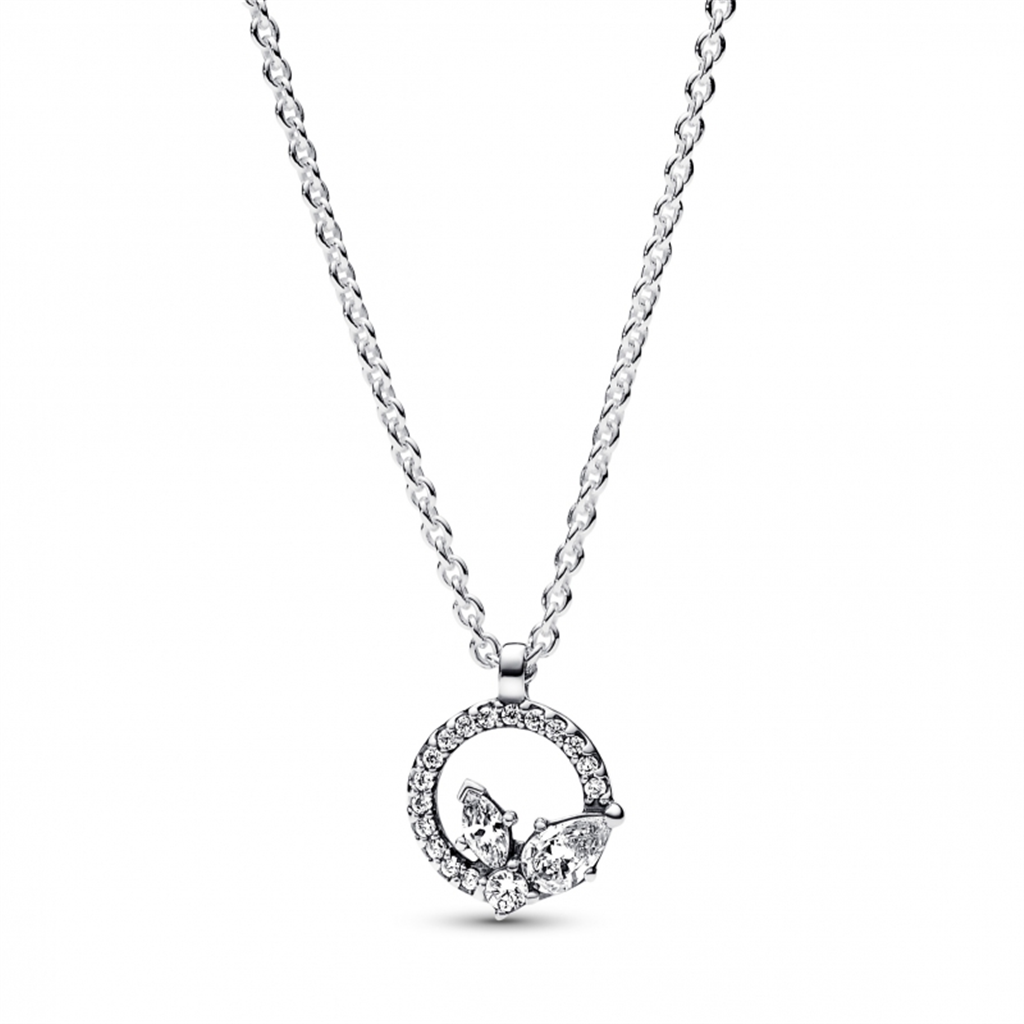 Pandora Timeless Sparkling Herbarium Circle & Cluster Pendant Necklace 45 cm