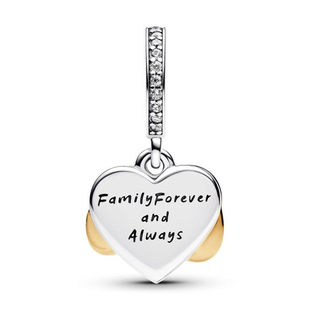 Pandora Sparkling Infinity Heart Two-Tone Dangle Charm