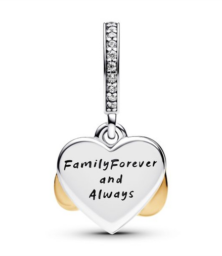 Pandora Sparkling Infinity Heart Two-Tone Dangle Charm