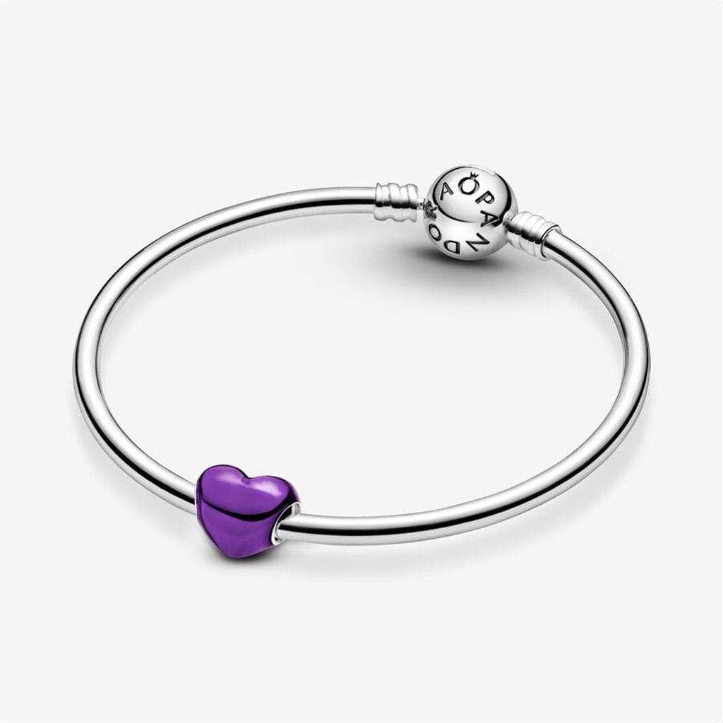 Pandora Moments Metallic Purple Heart Charm