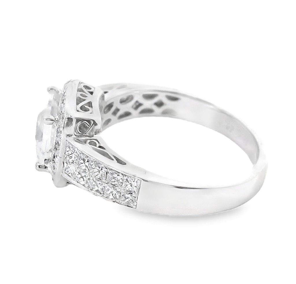 18k White Gold .79 cttw Diamond Semimount Engagement Ring