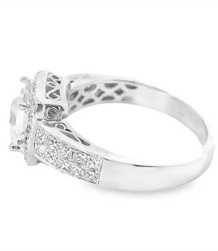 18k White Gold .79 cttw Diamond Semimount Engagement Ring