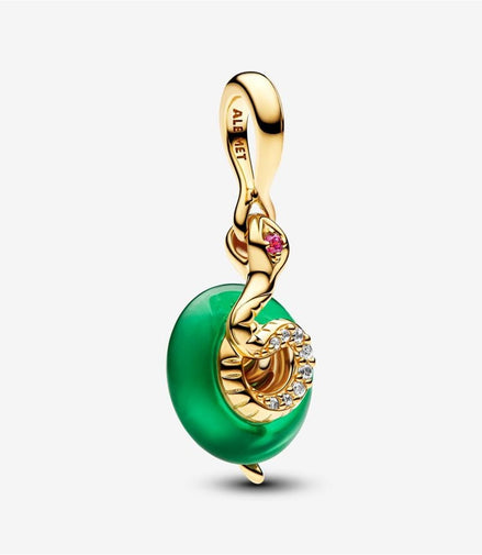 Pandora Moments Snake Green Murano Glass Dangle Charm