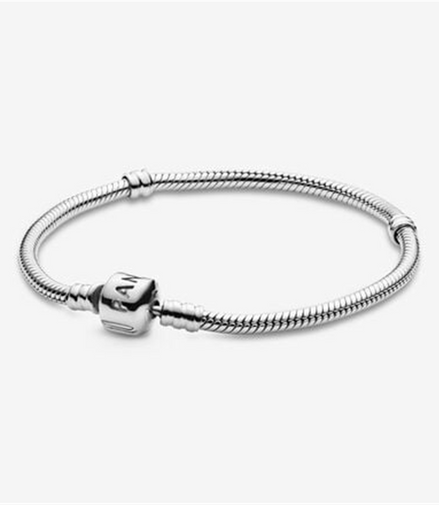 Pandora Moments Iconic Barrel Clasp Snake Chain Bracelet Size19