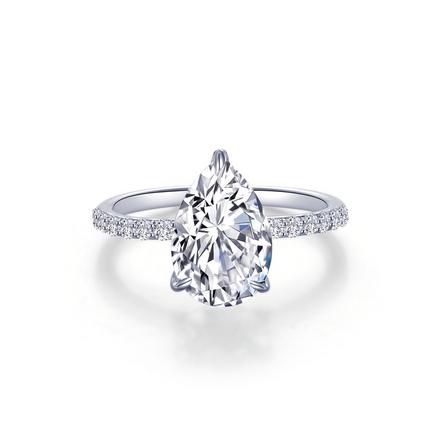 Lafonn 3 CTW Simulated Diamond Pear-Shaped Solitaire Engagement Ring Size 6