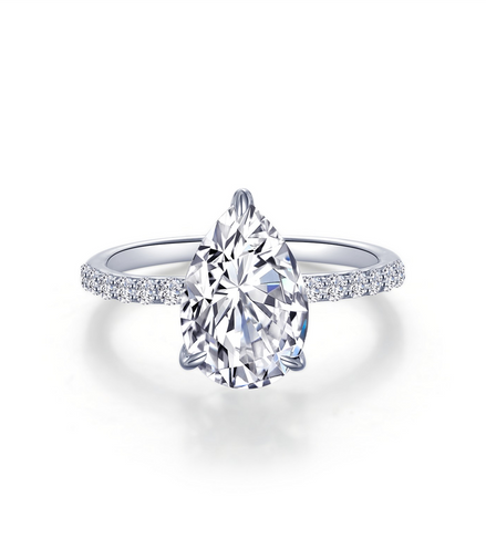 Lafonn 3 CTW Simulated Diamond Pear-Shaped Solitaire Engagement Ring Size 6