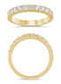 14K Yellow Gold 0.75 CTW Diamond French Pave' Set Half Eternity Band