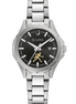 Bulova Ladies Wake Forest "Walking Deac" Stainless Steel And Black Dial Face Watch