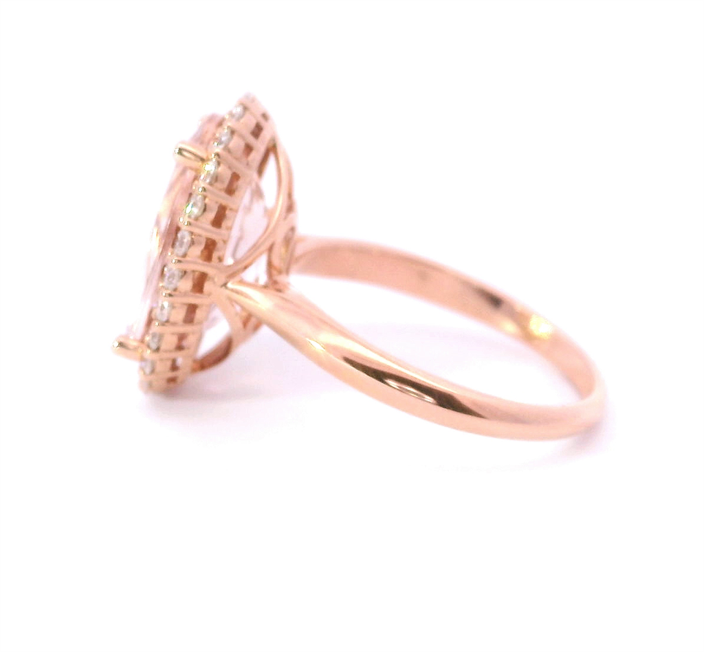 14K Rose Gold, Diamond And Morganite Fashion Ring