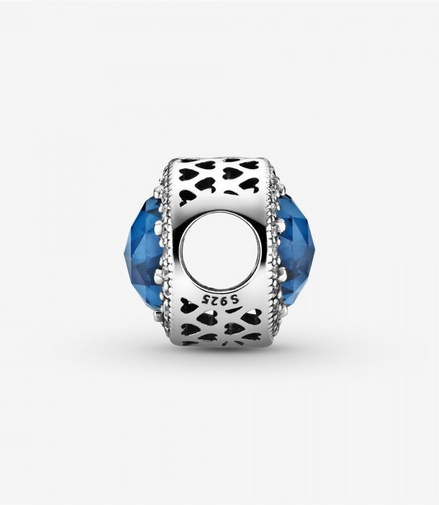 Moonlight Blue Radiant Hearts Charm
