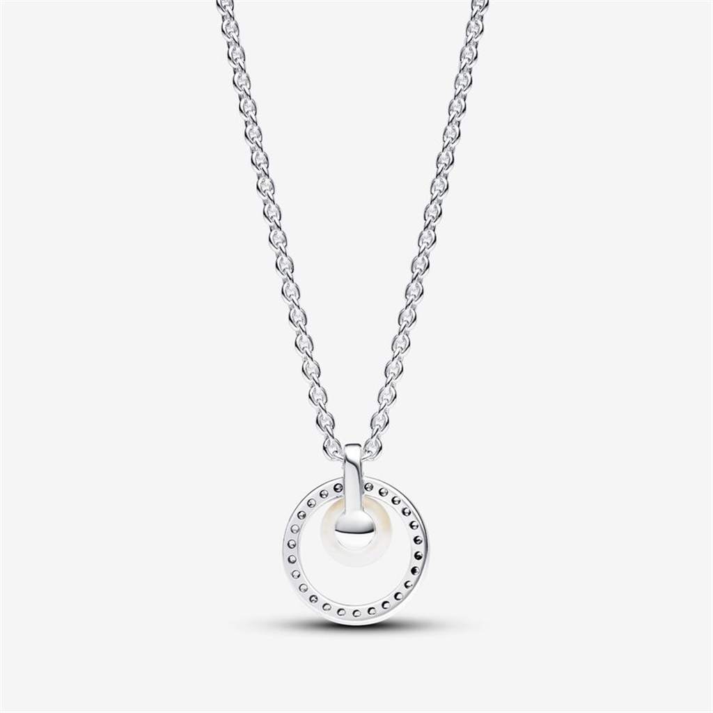 Pandora Timeless Treated Freshwater Cultured Pearl & Pavé Collier Necklace