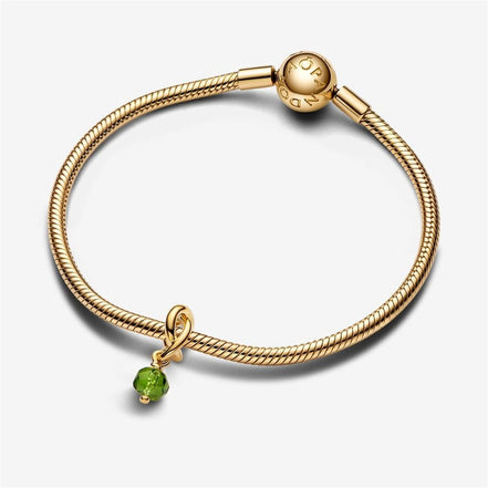Pandora Moments August Birthstone Faceted Spring Green Eternity Circle Dangle Charm