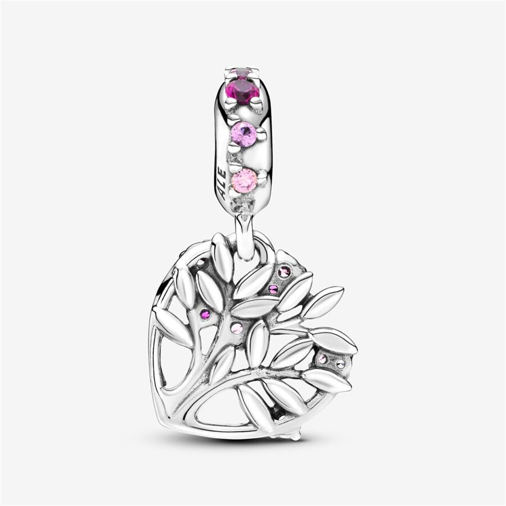 Pandora Moments Pink Heart Family Tree Dangle Charm