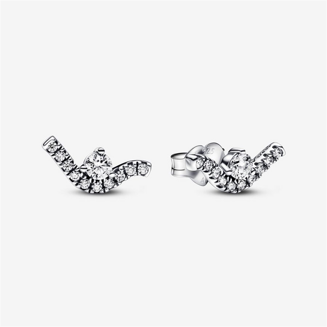 Pandora Moments Sparkling Wave Stud Earrings