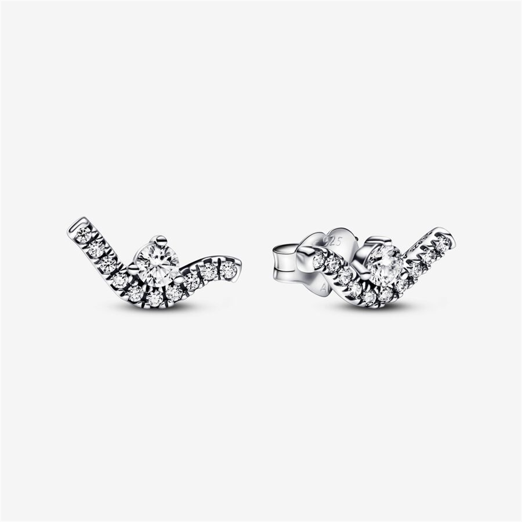 Pandora Moments Sparkling Wave Stud Earrings