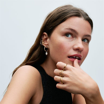 Pandora Essence Organically Shaped Band Ring Size 8.5