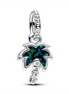 Pandora Moments Opalescent Green Palm Tree Dangle Charm