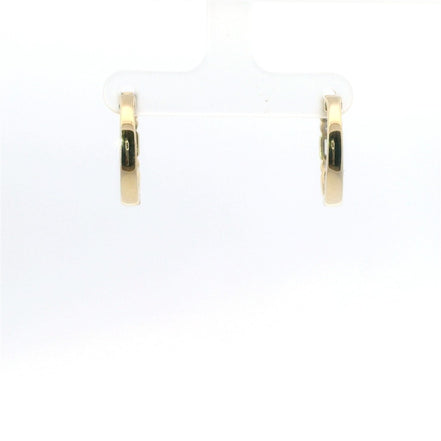 14K Yellow Gold And 0.83 CTW Diamond Bezel Set Hoop Earrings