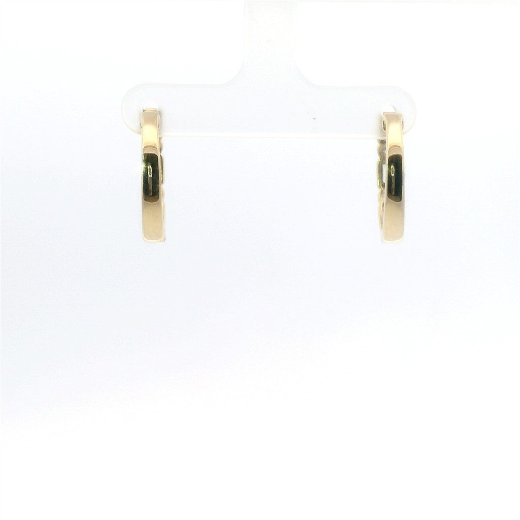 14K Yellow Gold And 0.83 CTW Diamond Bezel Set Hoop Earrings