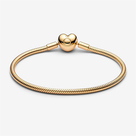 Pandora Moments Heart Clasp Snake Chain Bracelet Size 21