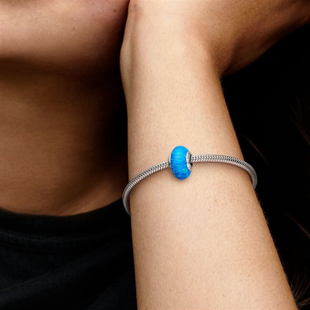 Pandora Moments Opalescent Ocean Deep Blue Murano Charm
