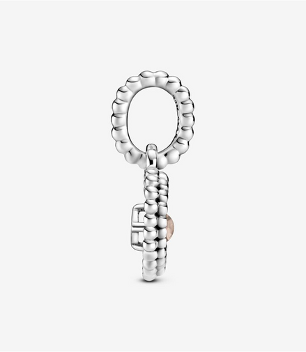 Pandora Moments June Misty Rose Beaded Heart Dangle Charm